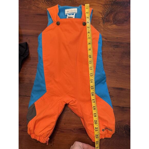 Columbia Infant Baby Fleece Lined Bibs Snowpants Sz 6 Months Omni Shield Orange - Picture 4 of 11
